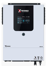 Inverex solar energy inverter with display panel on a white background